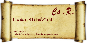 Csaba Richárd névjegykártya
