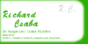 richard csaba business card